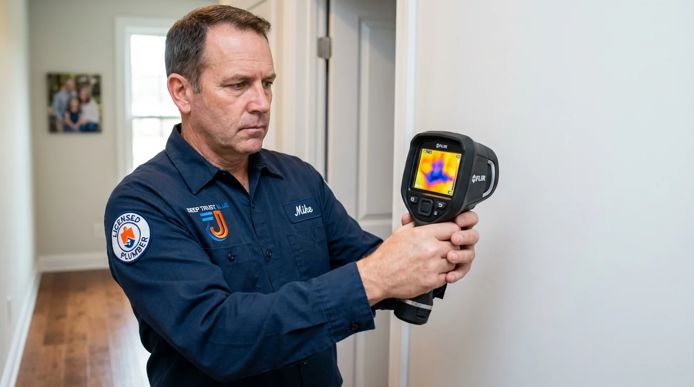 Thermal imaging leak detection by Johns Plumbing LLC in North Granby